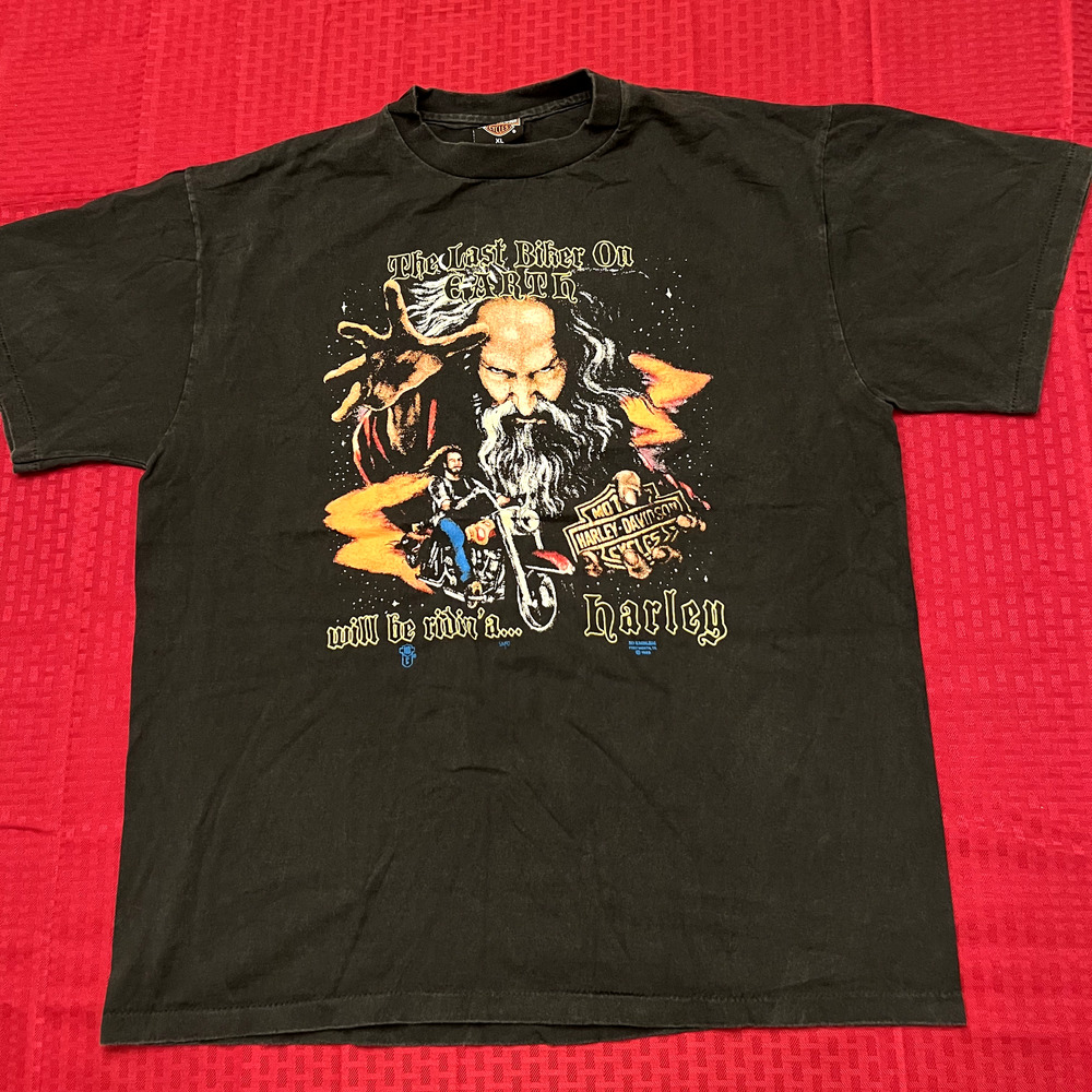 Harley Davidson last bike on earth las vegas modern fade vintage 90s style shirt